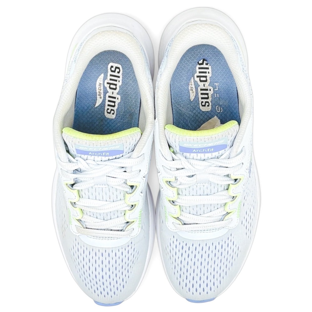 Skechers Arch Fit Slip Ins Womens 7 White Comfort Walking Shoes Sneakers Running - Picture 4 of 10